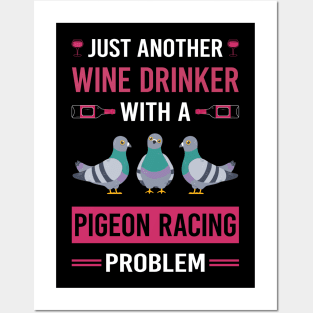 Wine Drinker Pigeon Racing Race Posters and Art